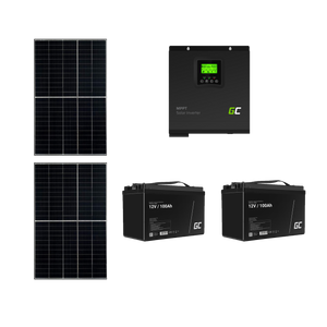 Szigetüzemű napelemes MPPT rendszer csomag / szett 24V DC 3000W AGM 100Ah Akkumulátor 2db 2x400W napelem
