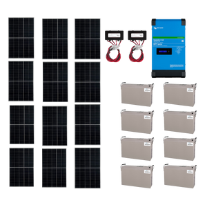 Island Powered Solar MPPT System Package / Set 48V DC 4000W AGM 200Ah Baterie 8pcs
