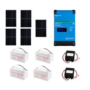 Island Powered Solar MPPT System Package / Set Victron Energy EASYSOLAR-II 24V 3000VA / 2400W AGM 4x110Ah Baterie 4pcs