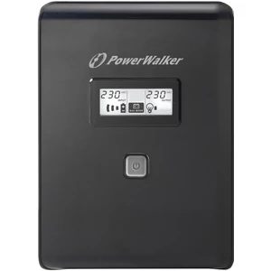 PowerWalker 1500VA / 900W, 220-240 VAC, 50/60 Hz, 2-6 ms, 12V / 9Ah, LCD, USB, 2x Schuko, 2x IEC, RJ11/RJ45 (in/out), 10.7 kg, Black