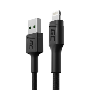 Green Cell GC PowerStream USB-A - Lightning 30cm Apple 2.4A Adat és töltőkábel