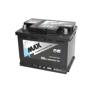 4MAX BAT55/470R/4MAX 55Ah 470A R+ Car battery