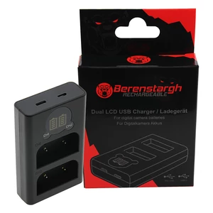 Berenstargh Dual LCD USB Charger f. Olympus BLX-1 OM-1