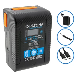 PATONA Platinum V-Mount batéria BP-99W PD65 99Wh USB-C USB-A 2xD-Tap DC-out vrátane pevného puzdra