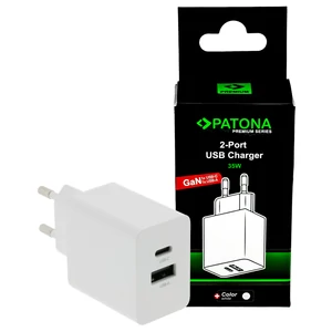 PATONA Premium GaN PD35W Adapter white 1xUSB-C 1xUSB-A PD3.0 QC3.0