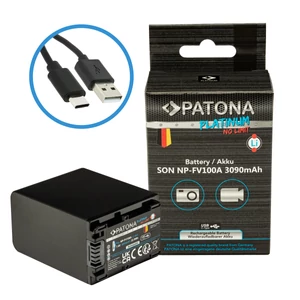 PATONA platinum kamera akkumulátor USB-C bemenettel Sony NP-FV100 FDR-AX40 FDR-AX45 FDR-CX680 NEX-VG30 készülékhez