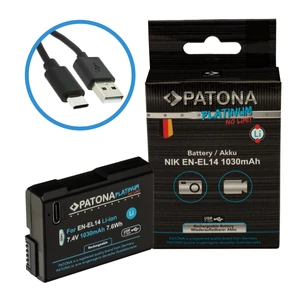 PATONA platinum akkumulátor USB-C bemenettel a Nikon Nikon EN-EL14 D3100 D5100 P7000 készülékhez