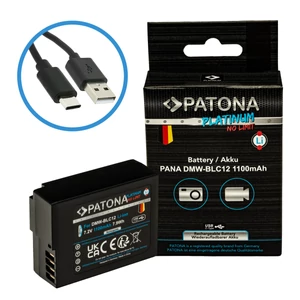 PATONA Platinová batéria s USB-C vstupom pre Panasonic DMW-BLC12 FZ2000 FZ300 GX8 G81 GH2Panasonic