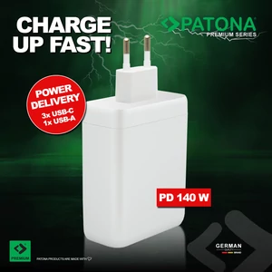  PATONA Premium PD140W 3xUSB-C 1xUSB-A Adaptér biely PD3.0 QC3.0