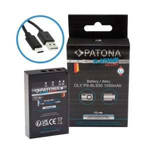 PATONA Platinum batéria s USB-C vstupom pre Olympus BLS5 BLS-5 E-P3 E-PL2 PEN E-PL3 E-PM1