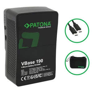 PATONA Premium V-Mount battery VBase 190 PD100W 190Wh USB-C USB-A D-Tap Samsung cells incl. hard case