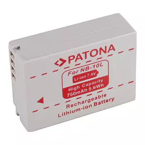 Baterie Canon Powershot SX40HS NB10L 750mAh / 7.4V / 5.6Wh Li-Ion - Patona