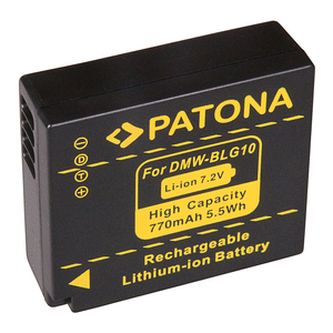 Panasonic DMC-GF6 DMW-BLG10 DMW-BLG10E CS-BLG10MC 770mAh / 5.4Wh / 7.2V Li-Ion akkumulátor / akku - Patona 