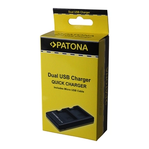 PATONA Dual Quick-Charger f.Nikon EN-EL19, ENEL19 incl. Micro-USB cabel