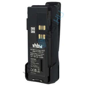 VHBW rádió csere akkumulátor Motorola PMNN4406, PMNN4406BR, PMNN4409 készülékekhez - 2600 mAh 7,4 V Li-Ion + övcsipesz