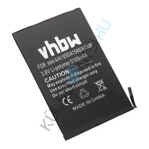 VHBW táblagép csere akkumulátor Apple 020-00297, A1546-hoz - 5100 mAh 3,8 V Li-polimer