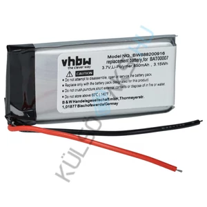 Výmena batérie bezdrôtovej náhlavnej súpravy VHBW pre Cardo BAT00007 - 850 mAh 3,7 V Li-polymer