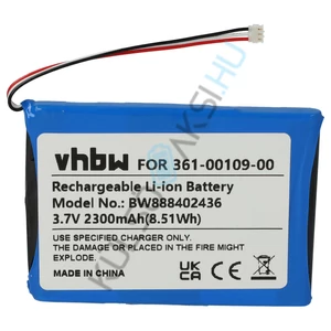 VHBW GPS csere akkumulátor Garmin 361-00109-05, 361-00109-00 - 2300 mAh, 3,7 V