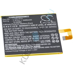 Lenovo L16D1P33 VHBW táblagép csere akkumulátor - 3400 mAh 3,8 V Li-polimer