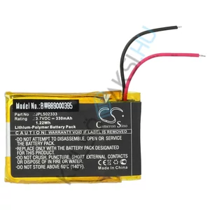 VHBW GPS Tracker Battery Replacement for Izzo JPL502333 - 330 mAh 3.7 V Li-polymer