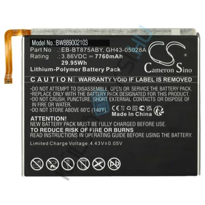 VHBW táblagép csere akkumulátor Samsung GH43-05028A, EB-BT875ABY - 7760 mAh 3,86 V Li-polimer