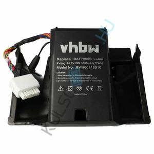 VHBW fűnyíró csere akkumulátor Robomow 8IFR27/66, BAT7000B, BAT7001A - 3000 mAh 25,6 V Li-Ion, fekete