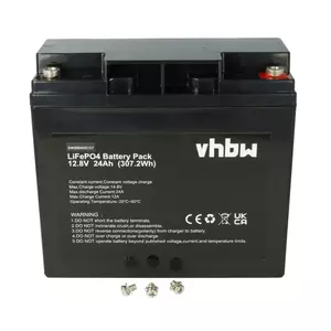 VHBW akkumulátor/akku LiFePO4 24Ah 12.8V 307.2 Wh Lítium-vasfoszfát akkumulátor, lakóautókhoz