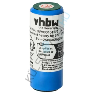 VHBW Electric Toothbrush Battery Replacement for Braun 3738, 3731 - 2500mAh, 1.2V