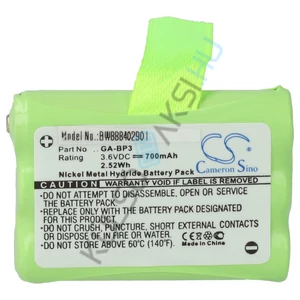 VHBW Radio Battery Replacement for Cobra GA-BP3 - 700 mAh 3.6 V NiMH