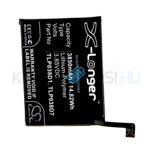 Mobile Phone Battery Replacement for T-Mobile / Alcatel TLP038D1 - 3850mAh, 3.85V, Li-polymer