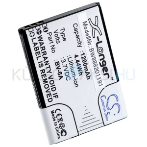VHBW Telefon akkumulátor akku Nokia BV-6A - 1200mAh, 3.7V, Li-ion