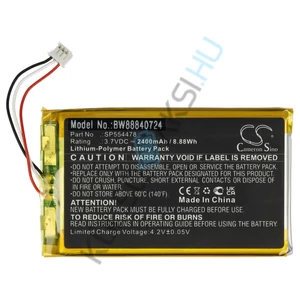 VHBW Baby Monitor Battery Replacement for Infant Optics SP554478 - 2400 mAh 3.7 V Li-polymer