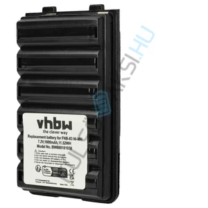 VHBW rádió csere akkumulátor Yaesu / Vertex FNB-64H, FNB-57, FNB-64, FNB-83, AAJ66X001 - 1600 mAh 7,2 V NiMH