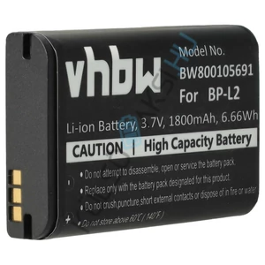 VHBW Dictaphone Battery Replacement for BP-L2 - 1800 mAh 3.7 V Li-Ion