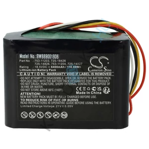 Náhradná batéria kosačky na trávu VHBW pre Cub Cadet 725-14826, 725-14827, 725-18426 - 6400 mAh 18,5 V Li-Ion