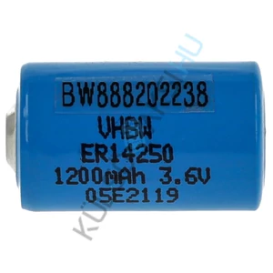 Náhrada batérie VHBW ER14250 Premium pre 1/2AA, 1770-XZ, 3B26, 418-0076, 60-0576-100 - 1200 mAh 3,6 V Li-SOCl2