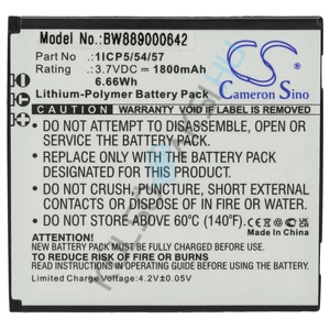 VHBW Baby Monitor Battery Replacement for Angelcare 1ICP5/54/57 - 1800 mAh 3.7 V Li-polymer