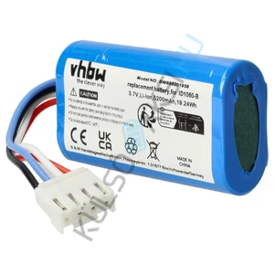 VHBW Battery replaces JBL 49-364800-1BAT2-A, ID1060-A, 1INR19/66-2, ID1060-B for JBL Loudspeaker - Li-Ion 5200 mAh