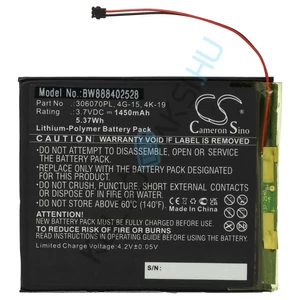 VHBW E-Book Battery Replacement for Digma 306070PL - 1450 mAh 3.7 V Li-polymer
