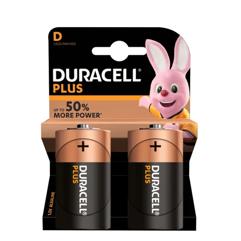 Duracell Plus D goliášska batéria 1,5V (B2) 2 ks