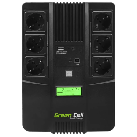 Green Cell UPS neprerušiteľný zdroj napájania AiO 800VA LCD displej
