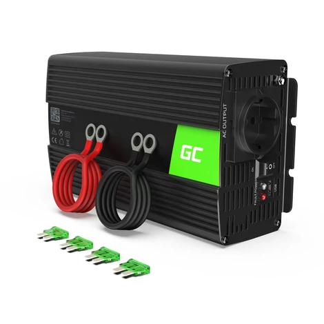 Invertor auto Green Cell de la 12V la 220V, convertor de tensiune 1000W/2000W, undă sinusoidală pură