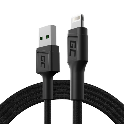 Green Cell GC PowerStream USB-A - Lightning 120cm rýchle nabíjanie Apple 2.4A Dátový a nabíjací kábel