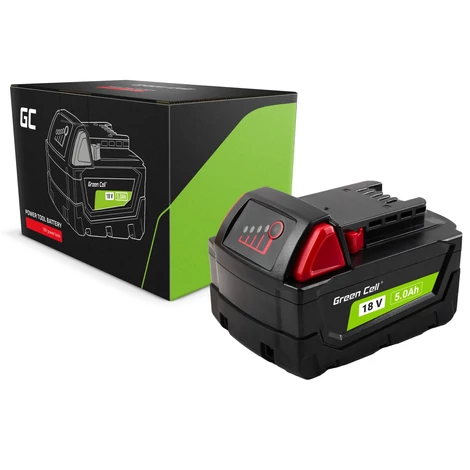 Zelená batéria pre Milwaukee M18 18V 5Ah Náhradná batéria M18 B5 4932430483