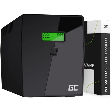 Green Cell UPS neprerušiteľný zdroj napájania 2000VA 1200W s LCD displejom 6x IEC