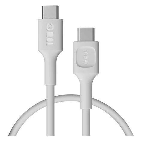 Greencell PowerFlex Silikónový USB-C kábel 0.3m 100W Rýchle Nabíjanie PD Biela