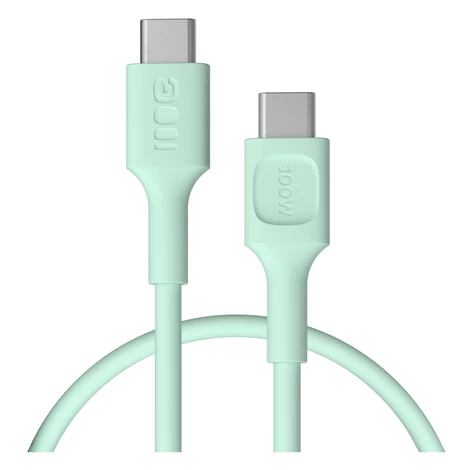 Greencell PowerFlex Silikónový USB-C kábel 0.3m 100W Rýchle Nabíjanie PD Zelený