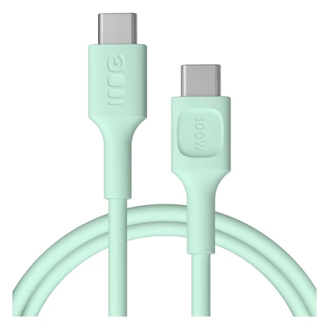 Greencell PowerFlex Silikónový USB-C kábel 1,2m 100W Rýchle Nabíjanie PD Zelený