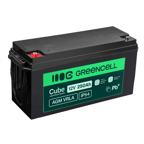 Bezúdržbová batéria Green Cell Cube AGM VRLA IP54 12V 250Ah pre karavany, fotovoltaiku, solárne panely, lode