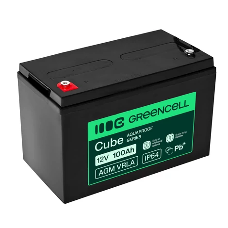 Greencell AGM VRLA 12V 100Ah bezúdržbová batéria pre UPS, váhy, karavan (332x175x220mm)
